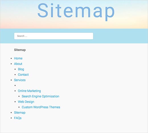 html-sitemap-pagesonly